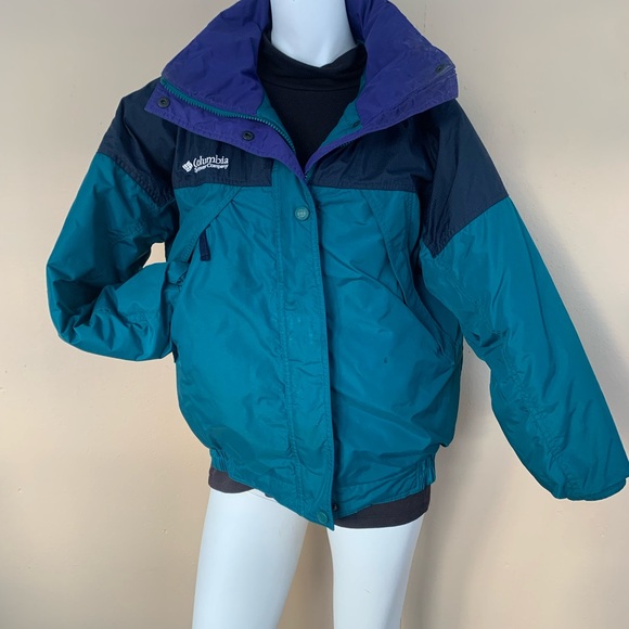 Vintage 90s Columbia Puffer Jacket | 90’s Zip Up Winter Ski Bomber Coat - Picture 3 of 6